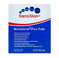 SanoSkin Melladerm Plus Tulle 10х10см - Медична пов'язка на основі медової сітки