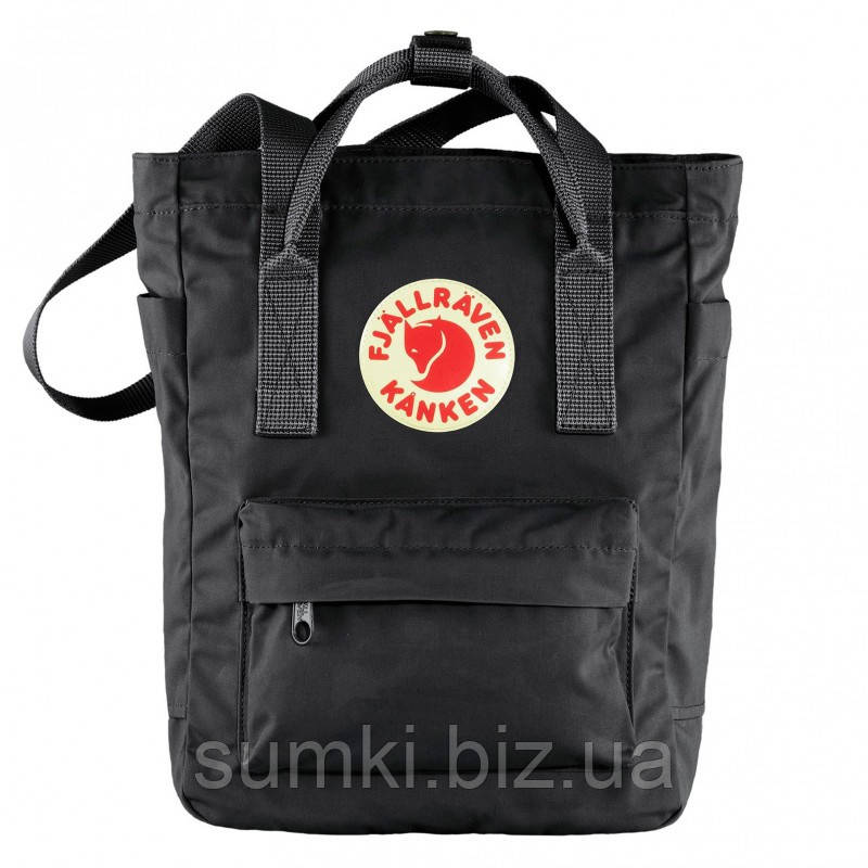 Сумка - рюкзак 2021 fjallraven kanken totepack канкен портфель чорний з лисицею через плече, фото 1