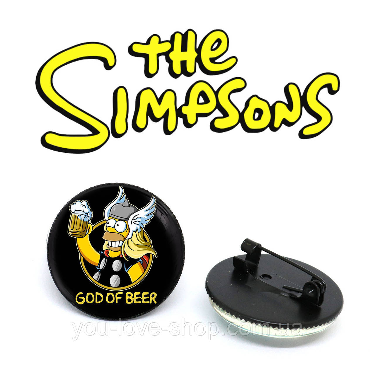 Значок Сімпсони "God of Beer" / The Simpsons