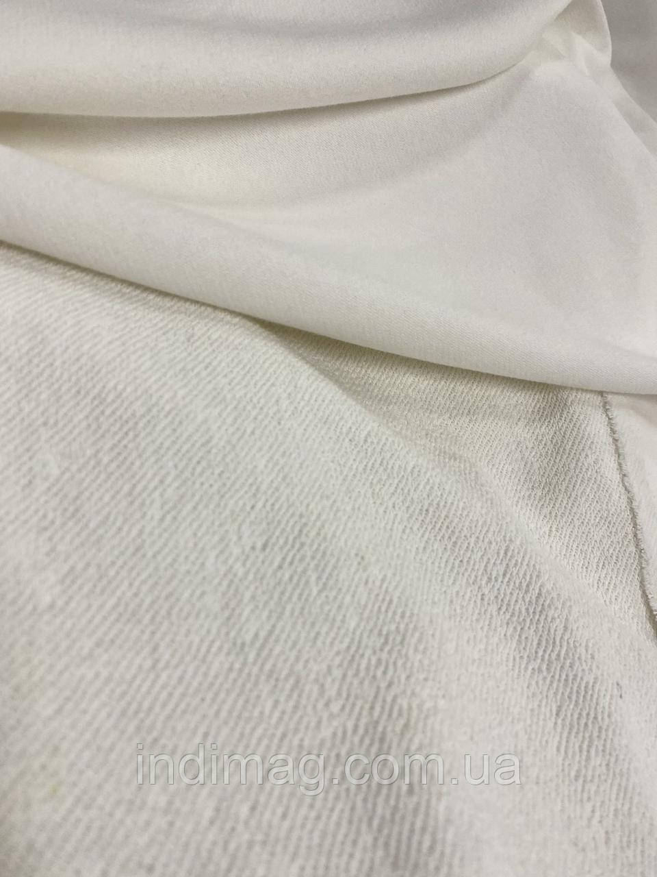 Тканина Тринитка без начісу (Петля діагональ) молоко Туреччина, фото 1