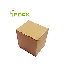 Коробка картонна самозбираюча 135х115х140 мм бура крафт мікрогофрокартон