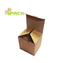 Коробка картонна самозбираюча 135х115х140 мм бура крафт мікрогофрокартон, фото 2