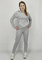 Жіночий спортивний костюм весна літо з капюшоном в сірому кольорі  S, M, L, XL, XXL