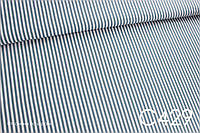 Ткань сатин Полоска пастельно-синяя 5 мм