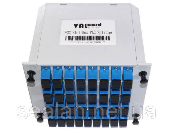 Дільник оптичний корпусний 1x32 SC/UPC (DIN LGX) сплітер вертикальний (Splitter PLC) ValCord