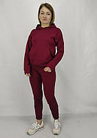 Жіночий спортивний костюм весна літо з капюшоном в бордовому кольорі  S, M, L, XL, XXL