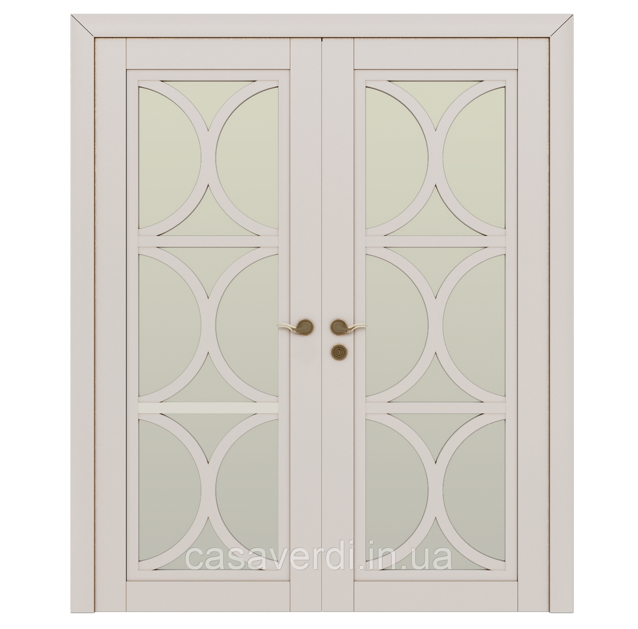 Міжкімнатні двері Casa Verdi Conte подвійна орні з масив вільхи біла зі склом