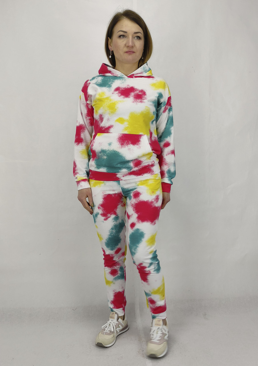 Жіночий спортивний костюм весна літо з капюшоном в чорному кольорі S, M, L, XL, XXL, фото 1