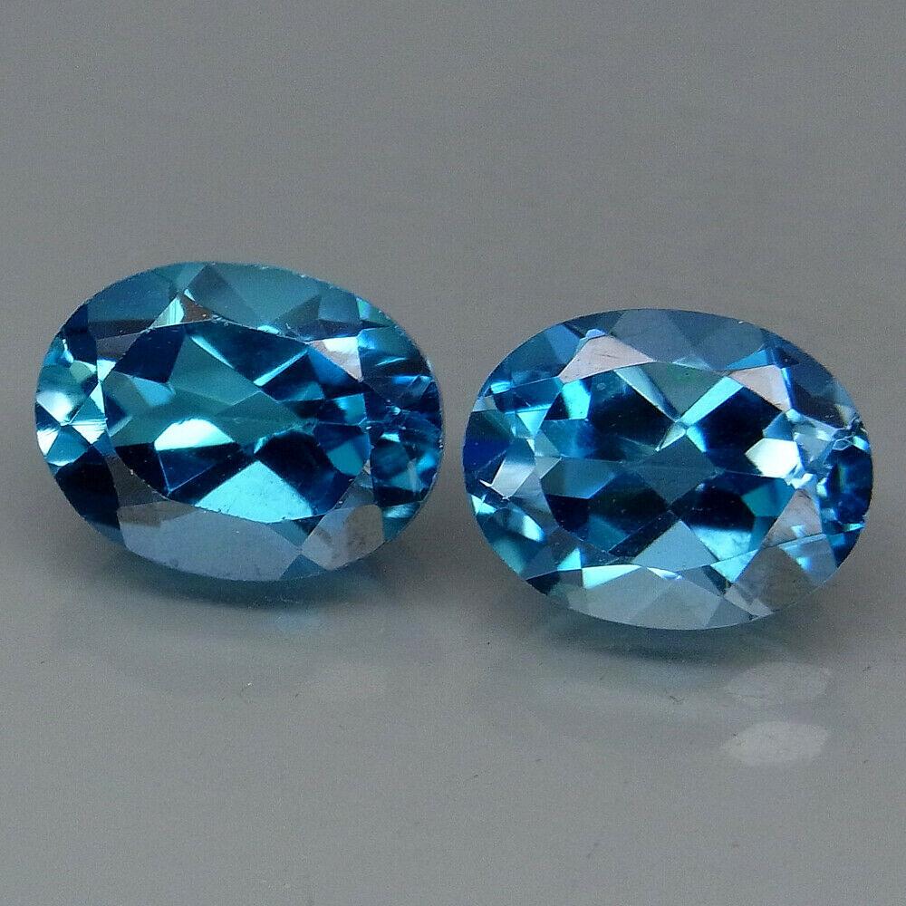 Натуральный лондон топаз пара 4.40ct 9 х 7 mm