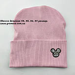 Оптом шапки 48 50 52 і 54 трикотажна подвійна дитяча шапка головні убори дитячі гурт (ОШ3576), фото 2