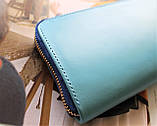 Жіночий гаманець "Eccellente" з натуральної шкіри блакитний, фото 4