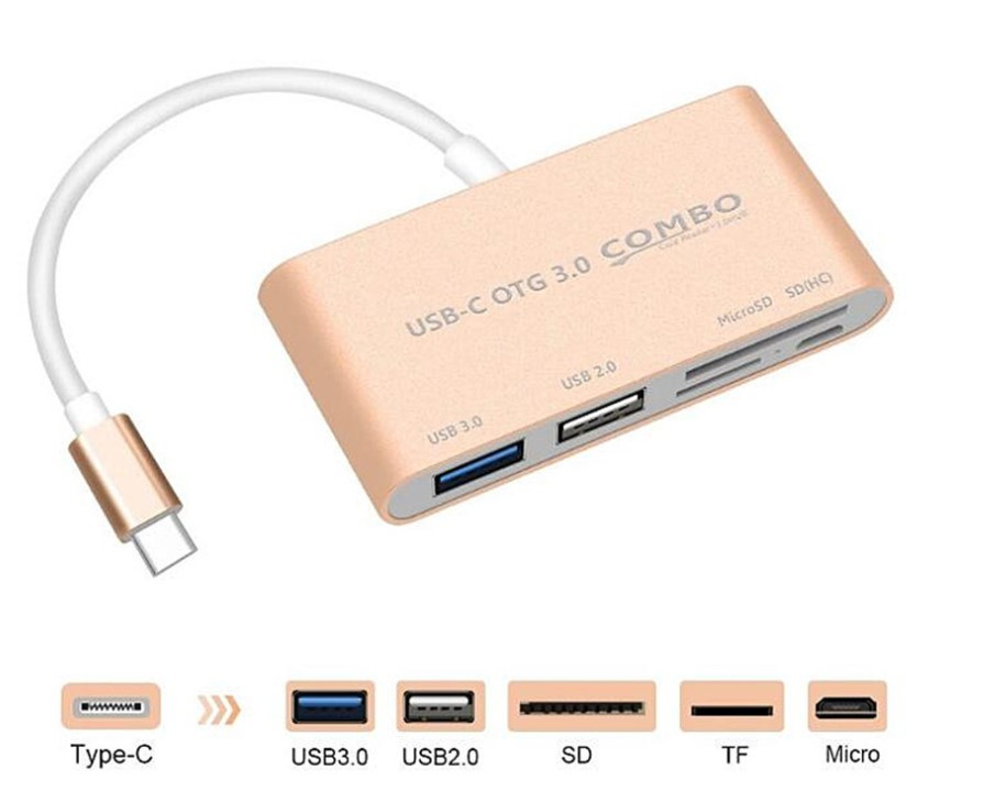 Адаптер Type-C to USB 3.0,USB 2.0,SD,TF,microUSB