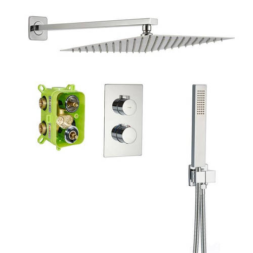 Душева система скрытого монтажа с термостатом и тропическим душем 30 см ...