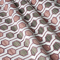 Ткань прованс с тефлоновым покрытием розовые шестиугольники. Турция ширина 180 см Ткани для штор на метраж