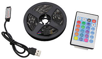 Світлодіодна стрічка RGB кольорова USB / 5050 / 7572 / 2 м
