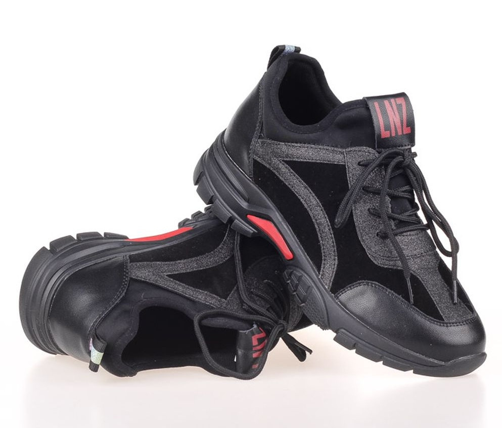 Кросівки чорні жіночі демісезонні /Кросівки чорні шкіряні/кросівки високі/Lonza 688-1
