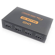 HDMI Splitter 1x4 v1.4, Full 3D 4Kx2K метал, фото 4