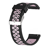Женские и мужские силиконовые ремешки для смарт часов Xiaomi Amazfit GTR 47mm 22 мм Black-Pink