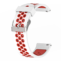 Женские и мужские силиконовые ремешки для смарт часов Xiaomi Amazfit GTR 47mm 22 мм White-Red