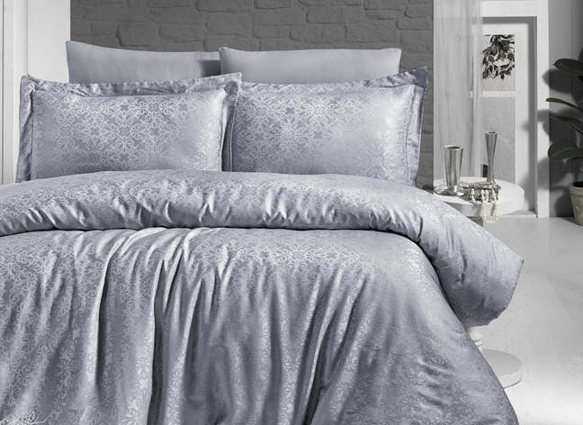 Постільна білизна First Choice Jacquard Satin "Lamone Grey" JS 141, фото 1