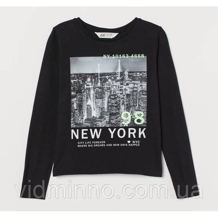 Дитяча кофта лонгслів H&M NY 98 для дівчинки 8-10 років - р.134/140 /71312/