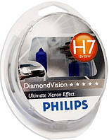 Галогеновая автолампа Philips PX26d H7 12V 55W Diamond Vision +5000K 12972DVS2 2шт.