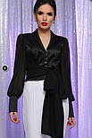 Чорна вечірня жіноча блуза, розмір S, фото 5