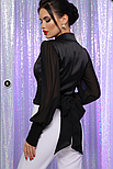 Чорна вечірня жіноча блуза, розмір S, фото 6