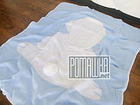 Вязаный с подкладкой + синтепон детский плед одеяло 90*80 для новорожденных малышей детей в коляску 4953 Голуб