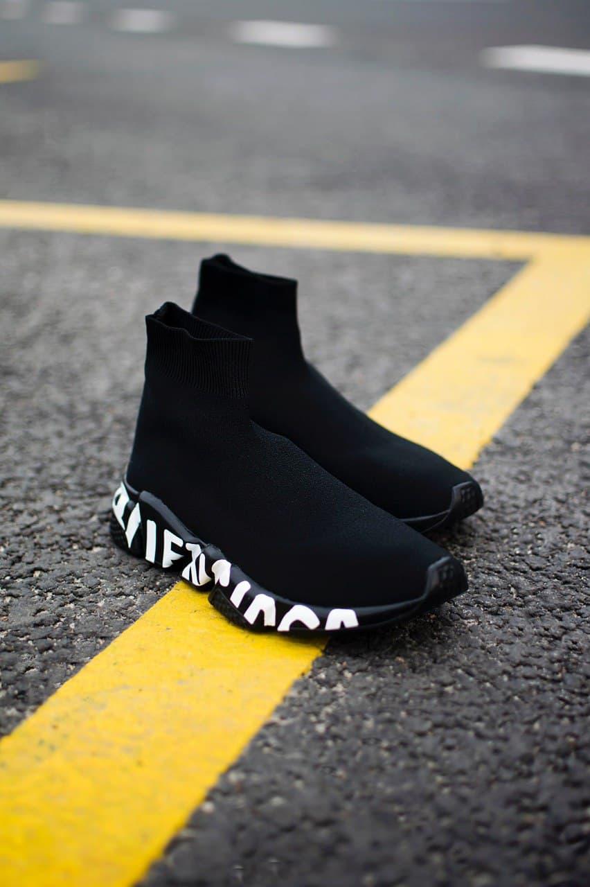 Кроссовки мужские черные Balenciaga Speed Trainer (03292)