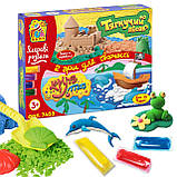 Набір для творчості 2в1 7403 Пісок завдовжки 700 г + пасочки, тісто 8 стиків + формочки, фото 2