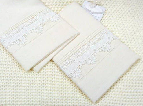 Постільний комплект з пледом Gelin Home NEHIR KETEN двоспальний євро, Cream, фото 2