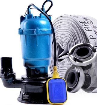 Фекальний насос 1,5 кВт + рукав 50 мм із гайками, з подрібнювачем GRAND water WQD 12 метрів підйом, фото 1