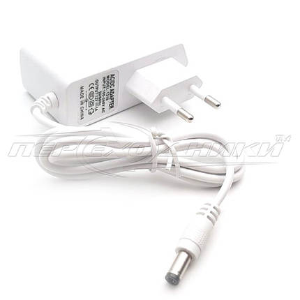 Імпульсний блок живлення 12 V 1 A (12 Вт), білий, штекер 5.5х2.5 мм, 1.2 м (природна якість), фото 1