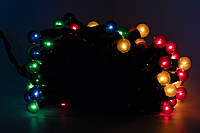 Гирлянда с лампочками накаливания - жемчужные шарики, 10 м, 100 л, 8 режимов, разноцветный, IP20 (050642)
