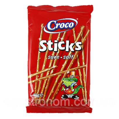 Печиво соломка солена Кроко Croco sticks 40g 46шт/ящ (Код: 00-00005653)