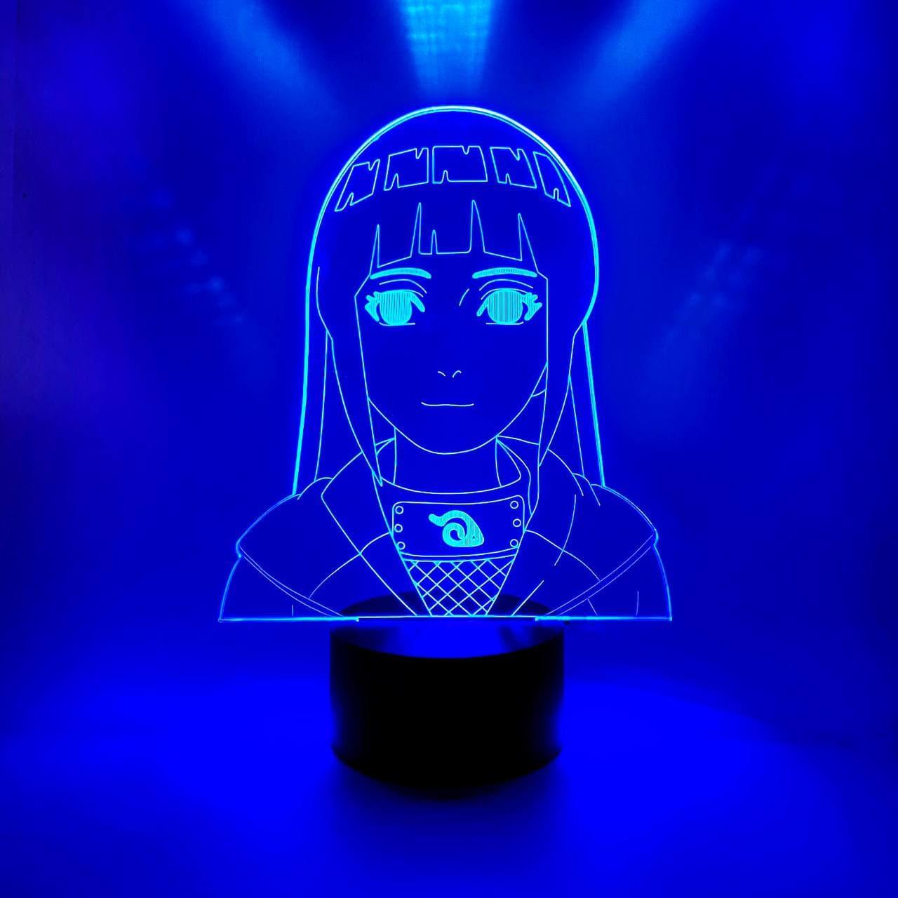 3D нічник "Хіната Х'юга" (ВОЛІЧНЕ ЗОБРАЖЕННЯ) + пульт ДК + мережевий адаптер + батарейки (3ААА)  3DTOYSLAMP, фото 1