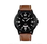 Наручний чоловічий аналоговий кварцовий годинник Skmei 9115 з хронографом коричневий, фото 2
