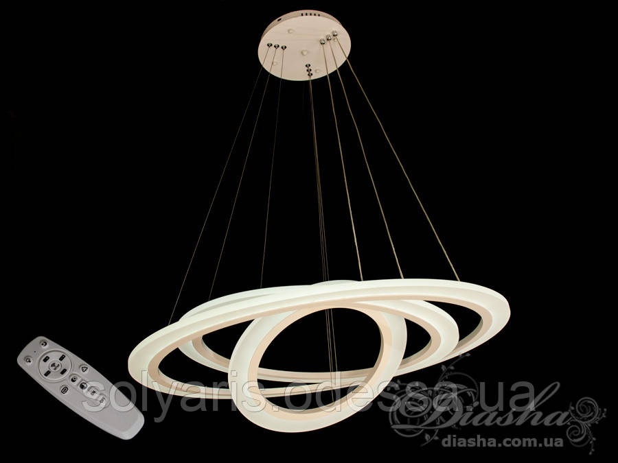 Сучасна світлодіодна люстра з діммером, 150W 1031/400+600+800WH dimmer (біла,сіра коричнева)