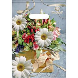 Поліетиленовий пакет із прорізною ручкою 220*300 мм Ромашка 50 шт.