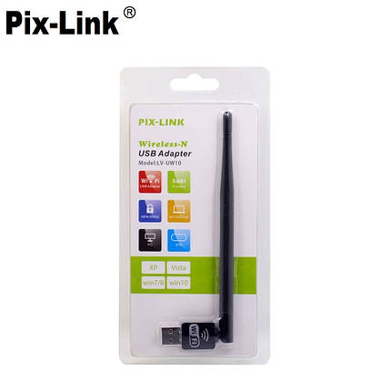 USB-WiFi Адаптер Pix-Link 150 Мбіт/с 2.4 GHz (LV-UW10), фото 2