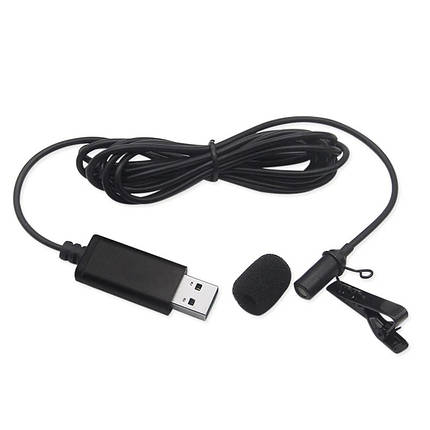 Петличний мікрофон Alitek USB інтерфейс 2 метра plug and play всенаправленний, фото 2