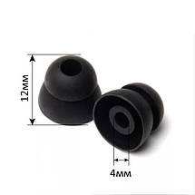 Амбушюри для вакуумних навушників, двофланцеві, комплект 2 пари, в боксі (чорний), фото 3