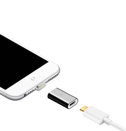 Перехідник на магнітну зарядку microUSB microUSB (чорний), фото 2