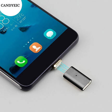 Перехідник на магнітну зарядку microUSB microUSB (чорний), фото 2