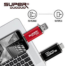 Флеш накопичувач USB 3.0 /USB Type C SUPER DuoDuo 32GB (червоний), фото 3