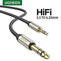 Аудіо кабель стерео HI-FI UGREEN AV127 AUX 3.5mm - 6.3mm Male, TRS, 1 / 4-1 / 8 дюйма 2 метра, фото 2