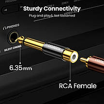 Перехідник адаптер RCA на 6.35/6.5 jack аудіо адаптер Ugreen, фото 2