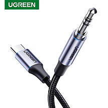 Перехідник Type-C на 3.5 MiniJack (AUX) UGREEN 1 метр аудіо кабель Type-C-miniJack, фото 2