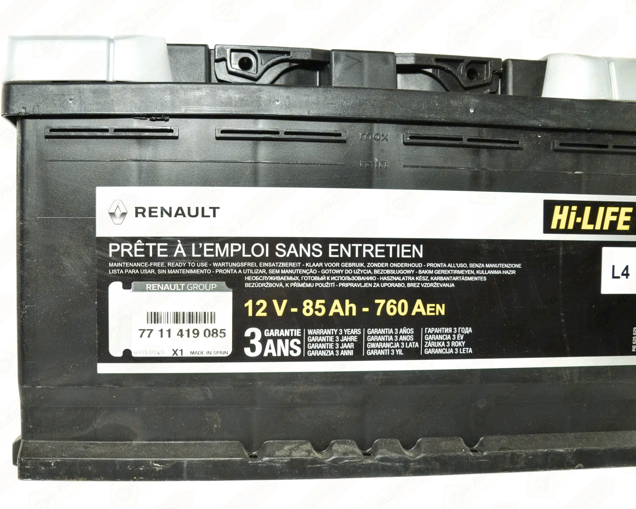 Аккумулятор L5 85AH на Renault Trafic II 2001->2014 Renault (Оригинал) - 7711419085 - фото 3 - id-p26262328